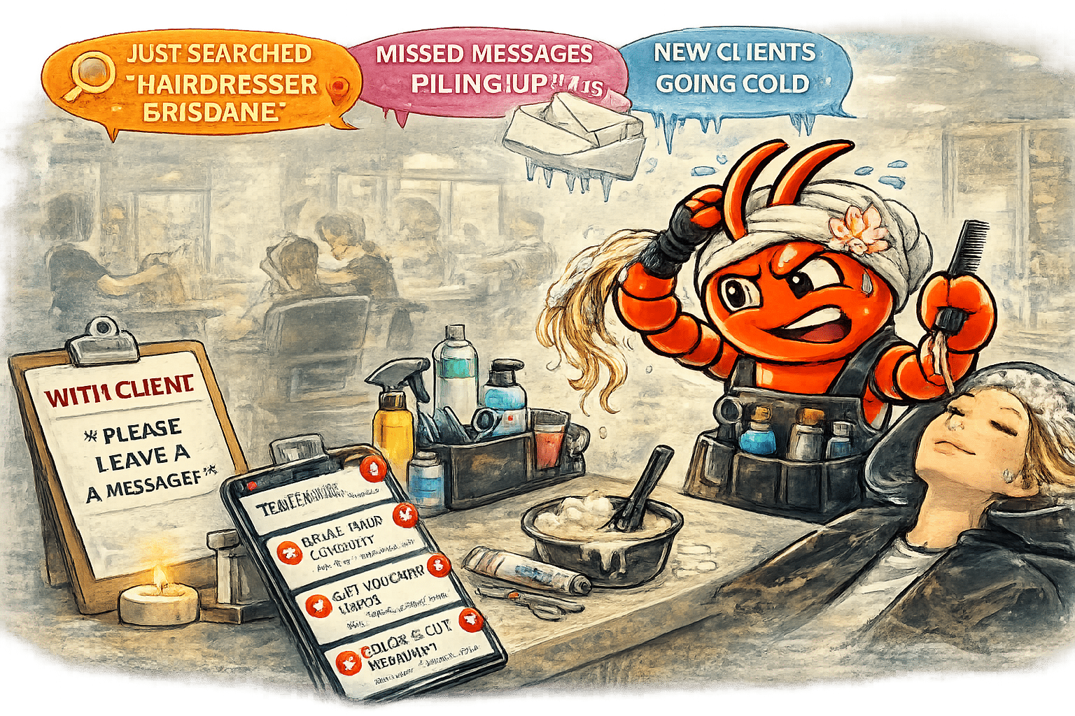 AI agents for Adelaide hair salons - New Client Enquiries Go Cold While You&rsquo;re Behind the Chair