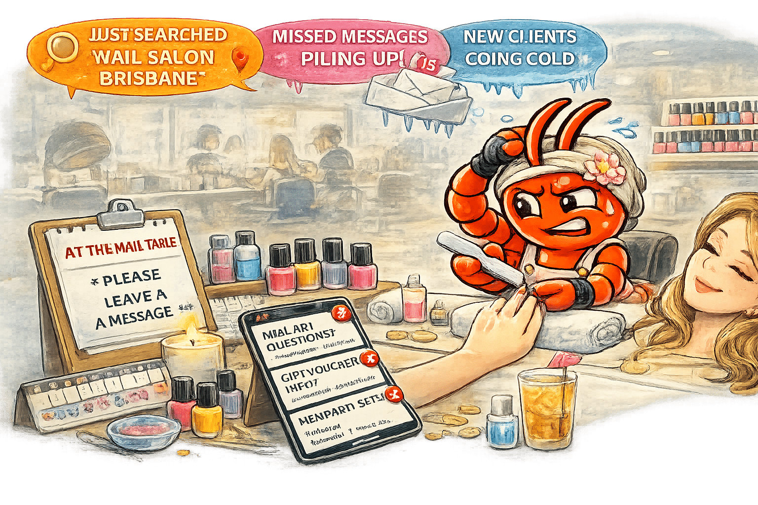 AI agents for Adelaide nail salons - New Client Enquiries Go Cold While You&rsquo;re at the Nail Table